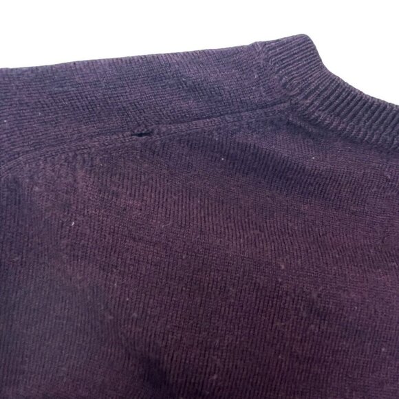 Joseph Abboud Mens XL Extra Fine Merino Wool Pullover Sweater Purple V Neck Flaw - Picture 5 of 9